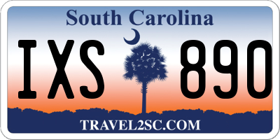 SC license plate IXS890
