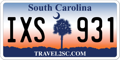 SC license plate IXS931