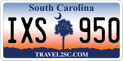 SC license plate IXS950