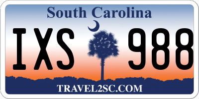 SC license plate IXS988