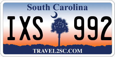 SC license plate IXS992