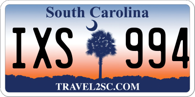 SC license plate IXS994