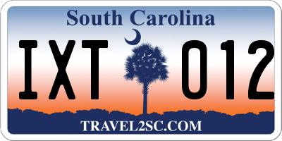 SC license plate IXT012