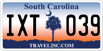 SC license plate IXT039