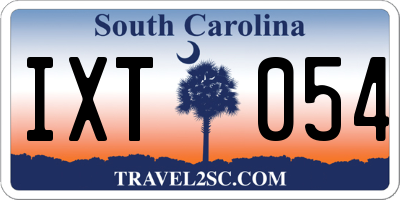 SC license plate IXT054