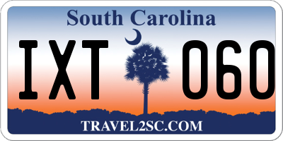 SC license plate IXT060