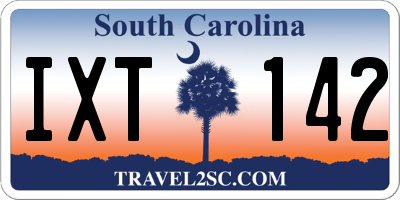 SC license plate IXT142