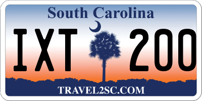 SC license plate IXT200