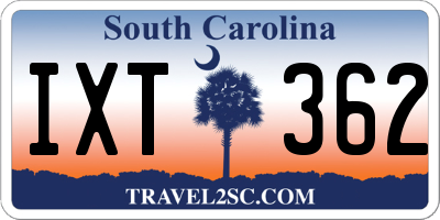 SC license plate IXT362