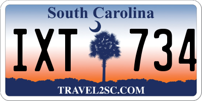 SC license plate IXT734