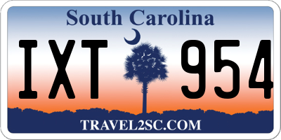 SC license plate IXT954