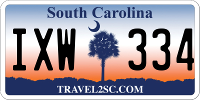 SC license plate IXW334