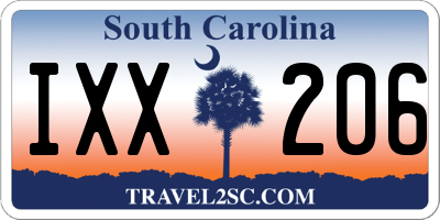 SC license plate IXX206