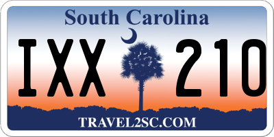 SC license plate IXX210