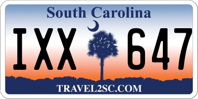 SC license plate IXX647