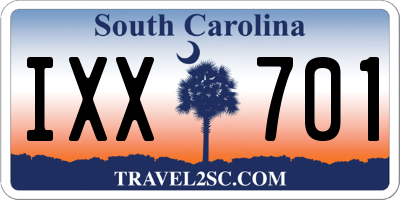 SC license plate IXX701