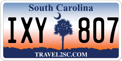 SC license plate IXY807
