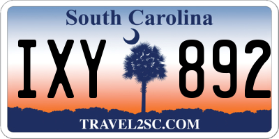 SC license plate IXY892
