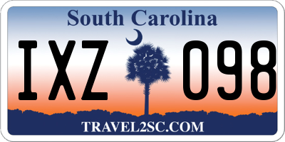 SC license plate IXZ098