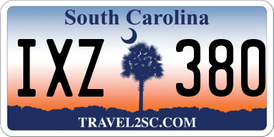 SC license plate IXZ380