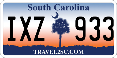 SC license plate IXZ933