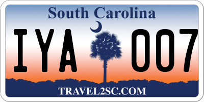 SC license plate IYA007