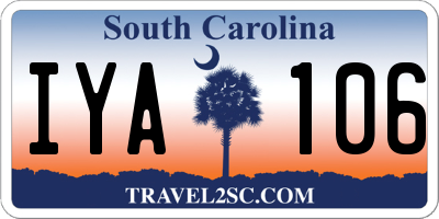 SC license plate IYA106
