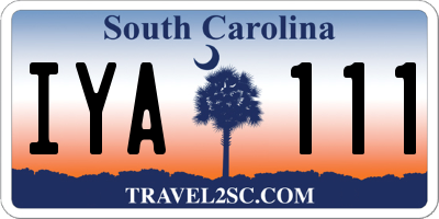 SC license plate IYA111