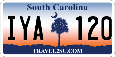 SC license plate IYA120