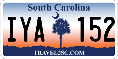 SC license plate IYA152