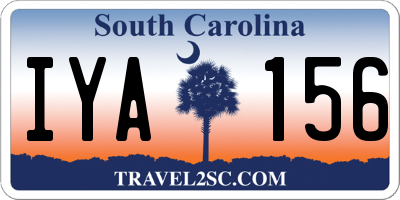 SC license plate IYA156