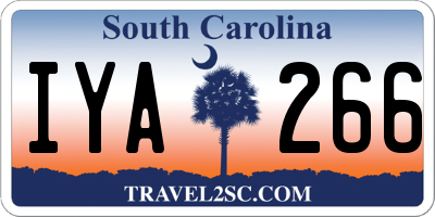 SC license plate IYA266