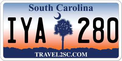 SC license plate IYA280