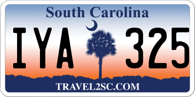 SC license plate IYA325
