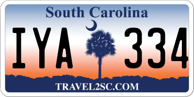 SC license plate IYA334