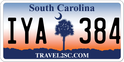 SC license plate IYA384