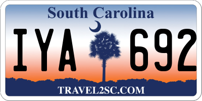 SC license plate IYA692