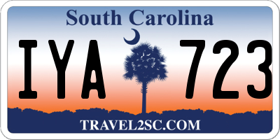 SC license plate IYA723