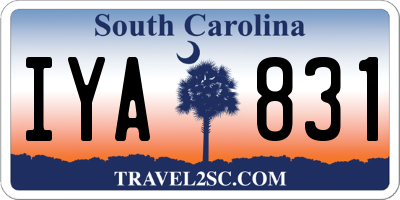 SC license plate IYA831