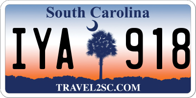 SC license plate IYA918