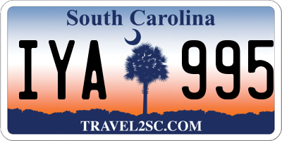 SC license plate IYA995