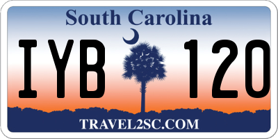 SC license plate IYB120