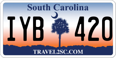 SC license plate IYB420