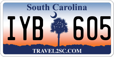 SC license plate IYB605