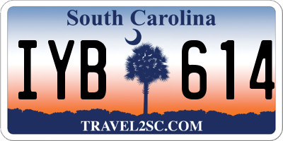 SC license plate IYB614