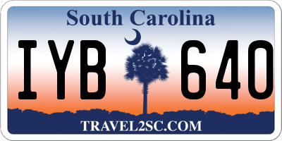 SC license plate IYB640