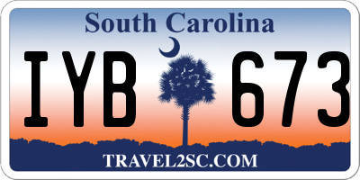 SC license plate IYB673