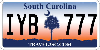 SC license plate IYB777