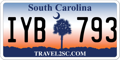 SC license plate IYB793