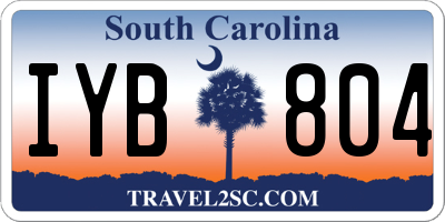 SC license plate IYB804